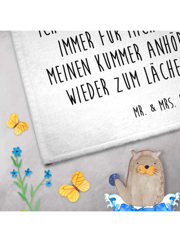 Mr. & Mrs. Panda Handtuch Gäste-WC Pinguine trösten mit Spruch in Weiß