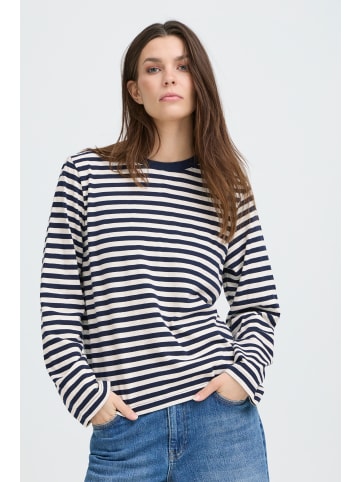 Pulz Langarm PZARLO Regular fit in NAVY GREY STRIPE