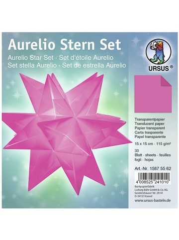 Buntpapierfabrik Ludwig Bähr Faltblätter Aurelio Stern Uni 115g/qm 15x15cm 33 Blatt pink