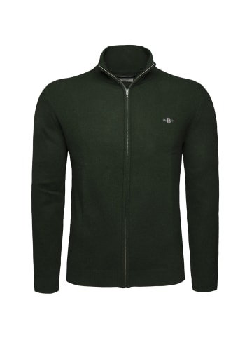 Gant Strickcardigan Extrafine Lambswool Zip in dunkelgruen