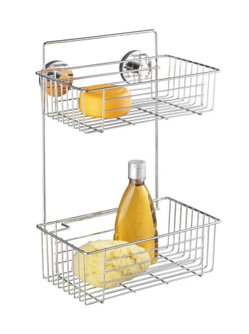 Wenko Badregal BARI für Dusche in Silbern, (B) 17 x (H) 38 x (L) 26 cm