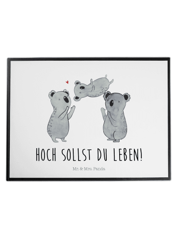 Mr. & Mrs. Panda Schreibtischunterlage Koalas Feiern mit Spruch in Weiß