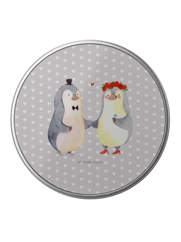 Mr. & Mrs. Panda Blechdose Pinguin Heirat ohne Spruch in Grau Pastell