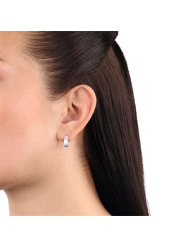 Amor Creolen Silber 925, rhodiniert in silber