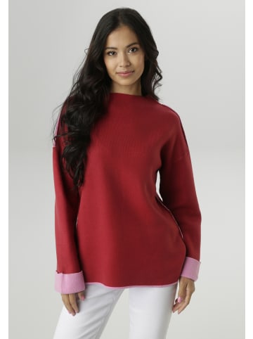 Aniston SELECTED Strickpullover in bordeaux-rosa