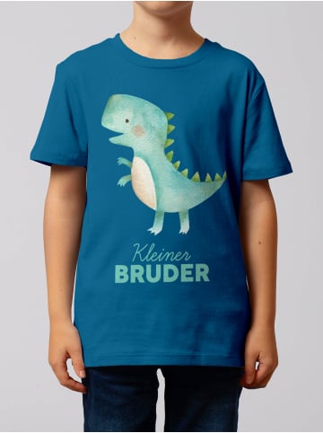 wat? Apparel T-Shirt Dinosaurier 03 Kleiner Bruder in Blau