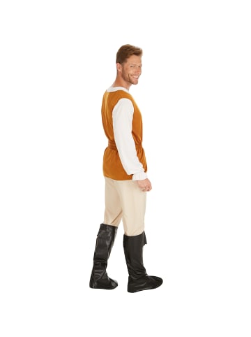 tectake Langarm-Shirt, Weste und bequeme Hose, braun/weiß