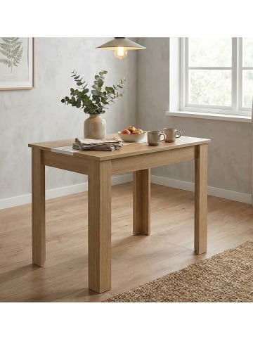 VCM  Esstisch Küchentisch B. 80 x T. 80 cm Disalo in Honig-Eiche / Weiß