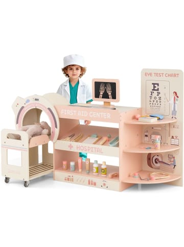 COSTWAY Spielset Krankenhaus Rollenspiel ab 3 Jahren in Rosa