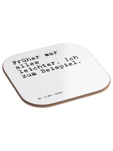 Mr. & Mrs. Panda Glasuntersetzer Früher war alles leichter.... m... in Weiß