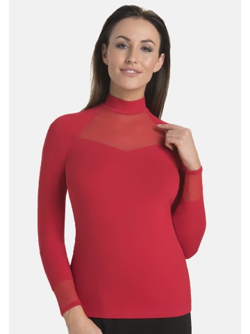 Teyli Langarm-Rollkragenpullover aus Viskose für Frauen Mila in rot