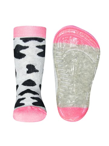 ewers 2er-Set Stoppersocken 2er Pack Kuh in sweater grau / chinapink