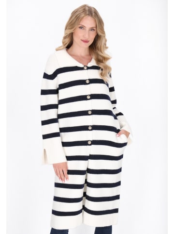 DreiMaster Women Cardigan in offwhite dark navy