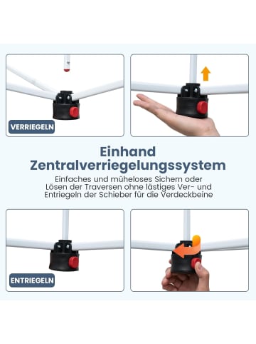 COSTWAY Pavillon 3x3m in Weiß