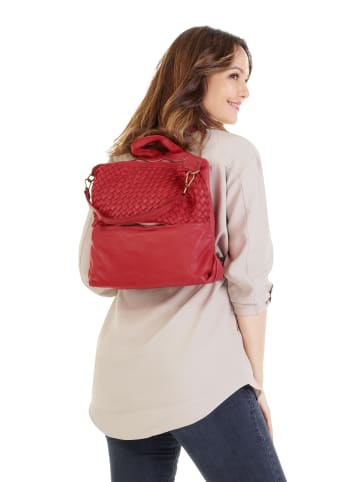 Samantha Look Rucksack echt Leder in rot