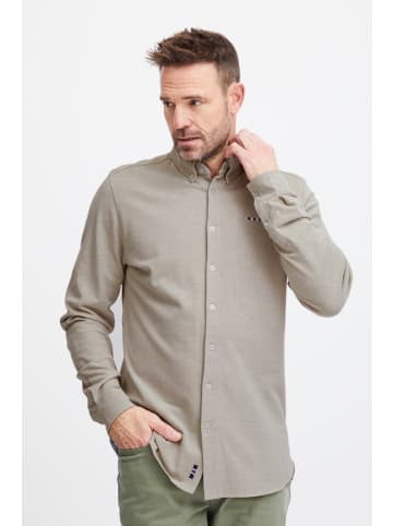 FQ1924 Langarmhemd FQSteven piqu√© knitted LS shirt 21900613 Basic Hemd aus Pikee in Beige