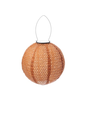 MARELIDA LED Solar Lampion mit Blumenmuster D: 25cm in braun