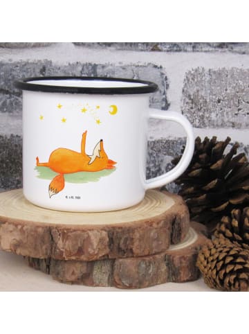 Mr. & Mrs. Panda XL Emaille Tasse Fuchs Sterne ohne Spruch in Weiß