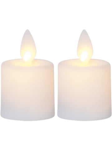 STAR Trading LED Kerze M-Twinkle 2er-Set in Weiß