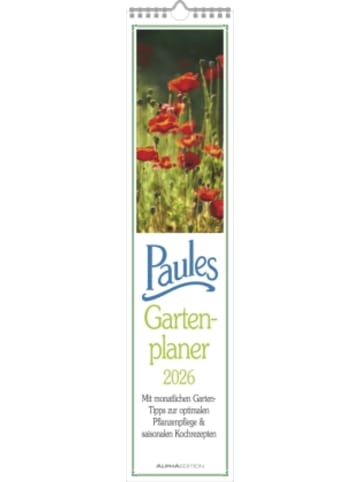 TeNeues Calendars & Stationery Kalender - Alpha Edition - Paules Gartenplaner Kalender 2026 - 11x50 cm - Strei