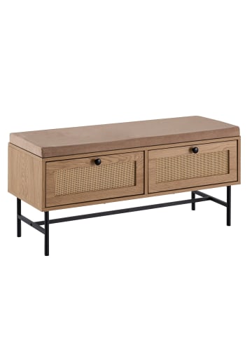 KADIMA DESIGN Schuhbank mit Stoff-Sitzfläche 100x48x38 cm Garderobenbank