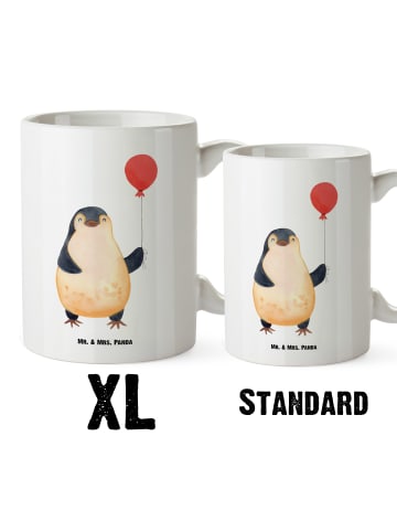 Mr. & Mrs. Panda XL Tasse Pinguin Luftballon ohne Spruch in Weiß