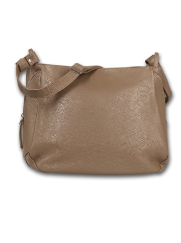 Toscanto Leder Umhängetasche Toscanto Tasche taupe, beige ca. 35cm
