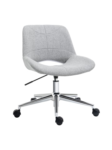 HOMCOM Bürostuhl-49L x 56,5B x 73-82,5Hcm-Hellgrau