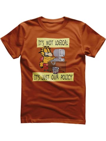 Garfield T-Shirt "It's Not Logical It's Just Our Policy T-Shirt" in Orange