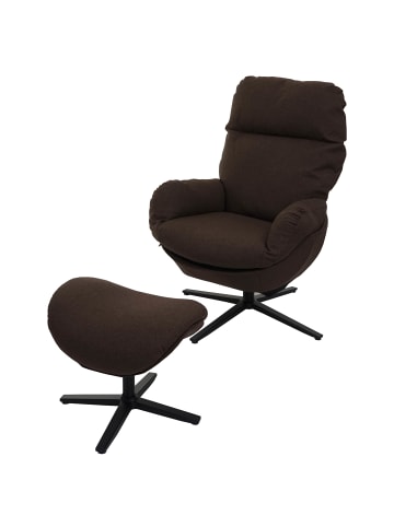 MCW Relaxsessel mit Hocker L12, Braun