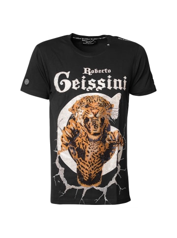 Roberto Geissini Tiger T-Shirt Schwarz Unisex
