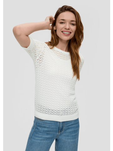 s.Oliver Strickpullover kurzarm in Creme