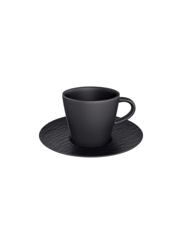 Villeroy & Boch Espressotasse mit Untertasse Manufacture Rock 60 ml / ø 12,1 cm schwarz in schwarz
