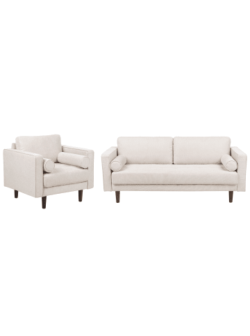 Beliani 2-tlg Sitzgruppe NURMO in Beige/Braun