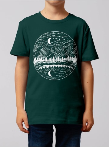wat? Apparel T-Shirt Mountains by night in Dunkelgrün