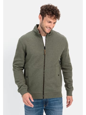 Camel Active Sweatjacke aus einem Baumwollmix in Blattgrün