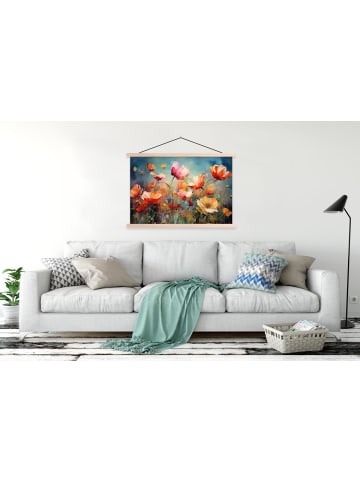 MuchoWow Poster mit Leiste Bunte Blumen (BxH)