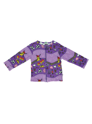 Småfolk Sweatjacke Landschaft und Äpfeln in purple heart