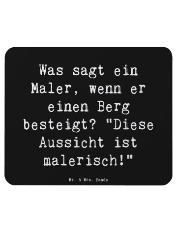 Mr. & Mrs. Panda Mousepad Spruch Maler Aussicht mit Spruch in Schwarz