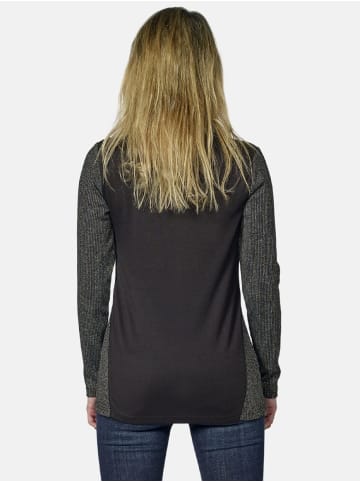 KOROSHI SILBERNES T-SHIRT MIT LUREX-STICKEREI in multicolor