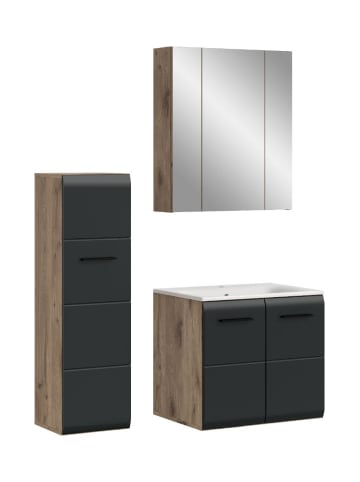 ebuy24 Badmöbelset Ice Schwarz 105 x 46 cm