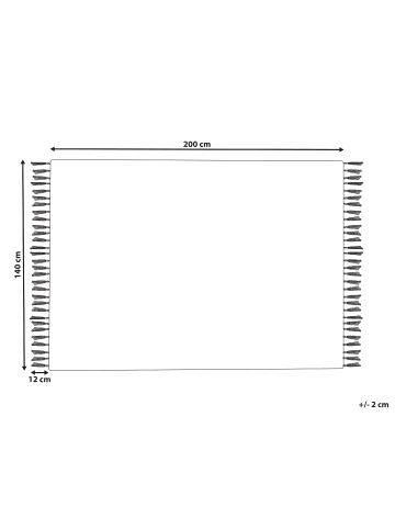 Beliani Geflochtener Teppich BADEMLI in Blau/Weiß - (W) 140 x (H) 1 x (L) 200 cm