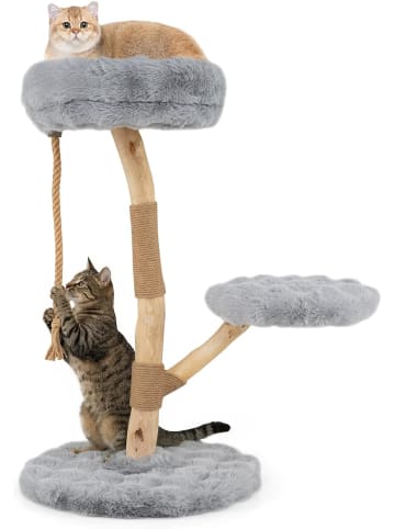 COSTWAY 90 cm Kratzbaum Holz in Grau