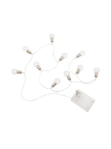 Butlers LED-Lichterkette 10 Mini-Glühbirnenlichter mit USB-Batteriefach MINI BULBS in Transparent