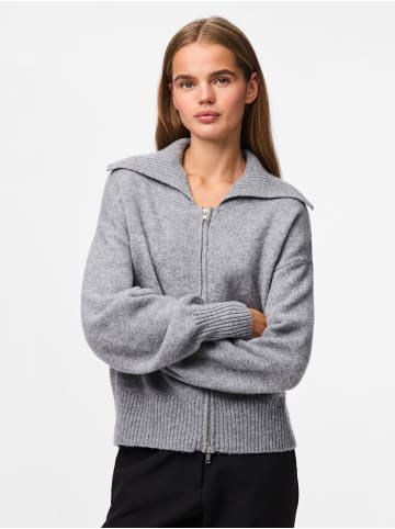 Pieces Strickjacke in Medium Grey Melange
