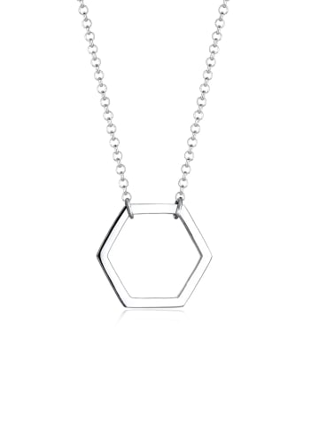 Elli Halskette 925 Sterling Silber Geo, Hexagon in Silber