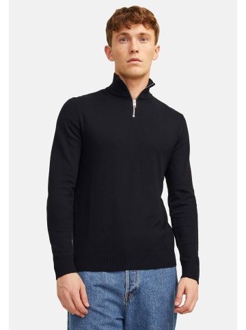 Jack & Jones Troyer Emil Knit in Schwarz / dunkelgrau