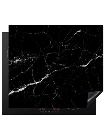 KitchenYeah Herdabdeckplatte Modernes Marmor schwarz