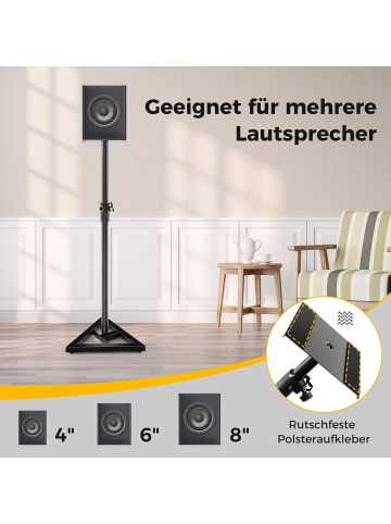 COSTWAY 2er Set Lautsprecherständer in Schwarz