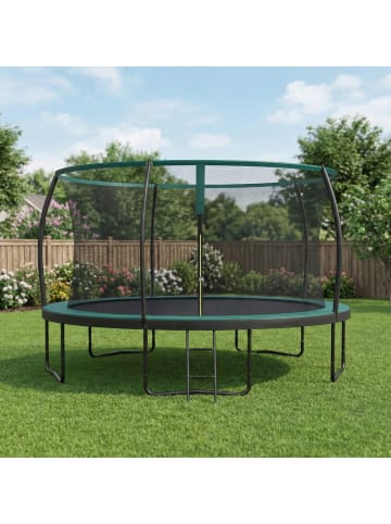 SONGMICS Trampolin Saul in Schwarz-Dunkelgrün - Ø427 cm
